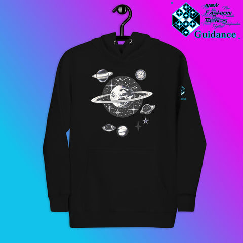 Stellar Symphony Hoodie – Celestial Planet Alignment by XGuidance Black 14