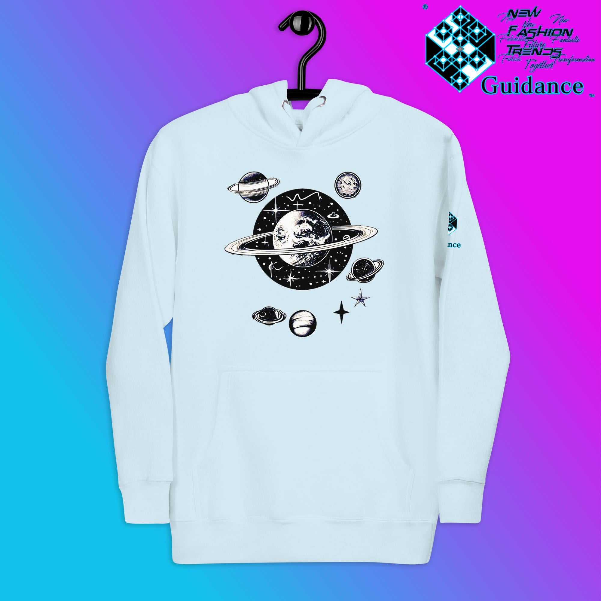 Stellar Symphony Hoodie – Celestial Planet Alignment by XGuidance Black 23