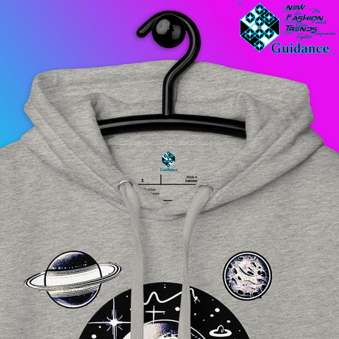 Stellar Symphony Hoodie – Celestial Planet Alignment by XGuidance Black 37