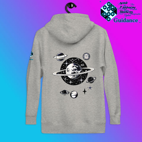 Stellar Symphony Hoodie – Celestial Planet Alignment by XGuidance Carbon Grey 3