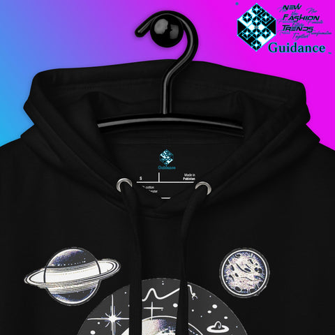 Stellar Symphony Hoodie – Celestial Planet Alignment by XGuidance Black 40
