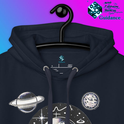 Stellar Symphony Hoodie – Celestial Planet Alignment by XGuidance Black 43