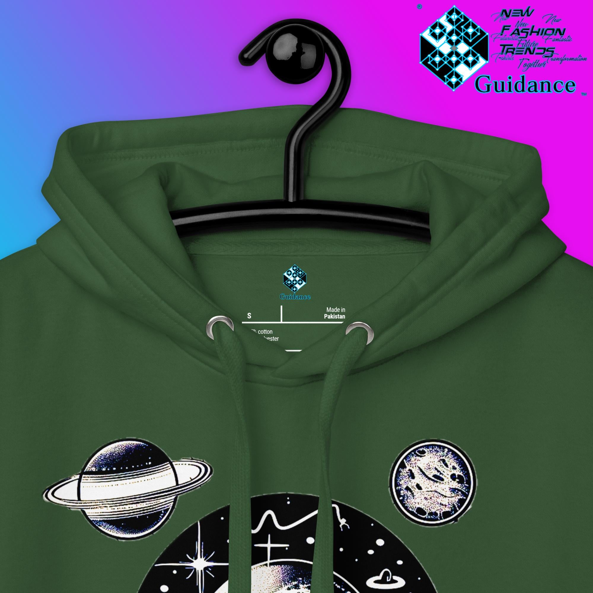 Stellar Symphony Hoodie – Celestial Planet Alignment by XGuidance Black 47