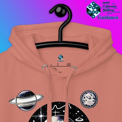 Stellar Symphony Hoodie – Celestial Planet Alignment by XGuidance Black 48