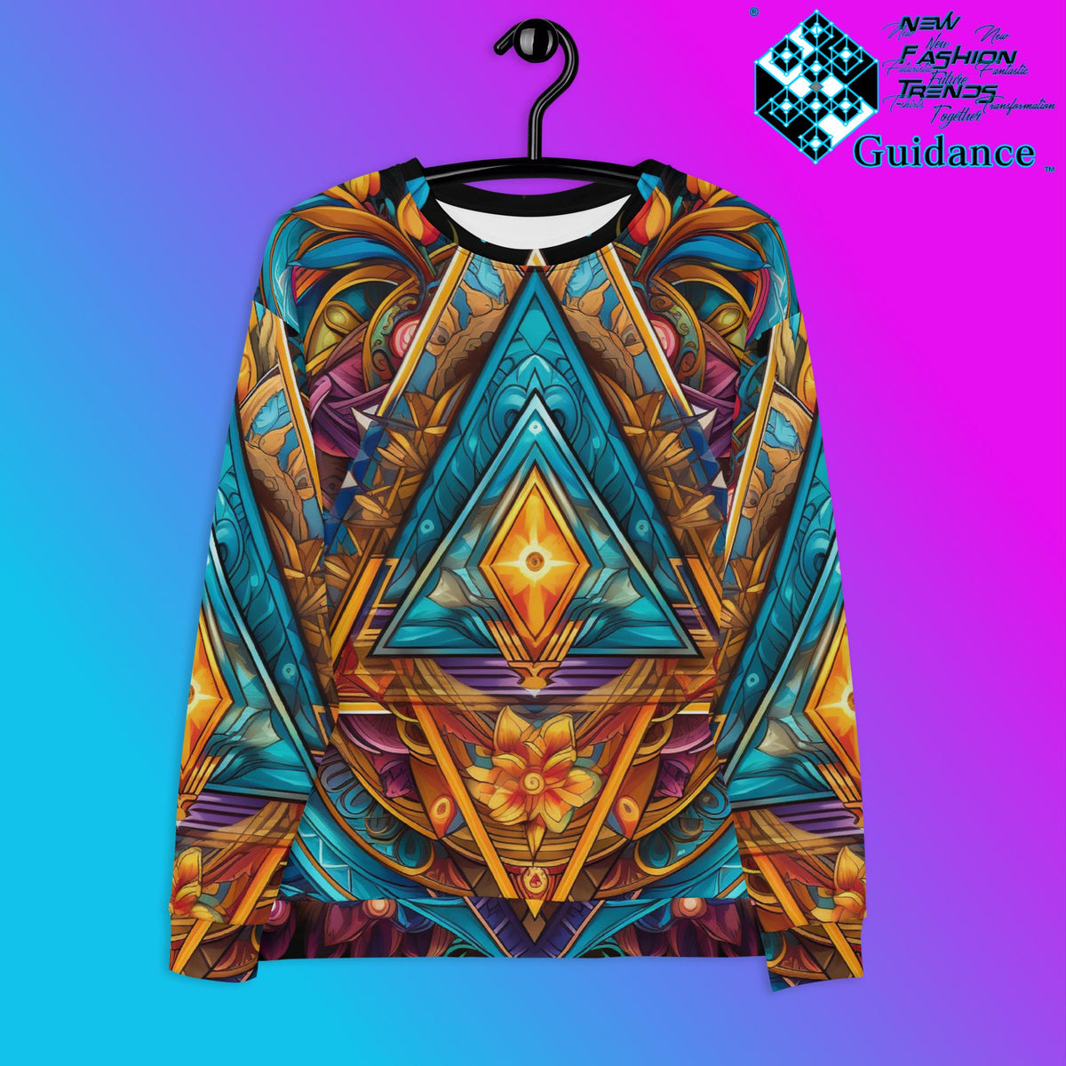 Structural Serenity Sweatshirt – Geometric Festival Streetwear by XGuidance XS 1