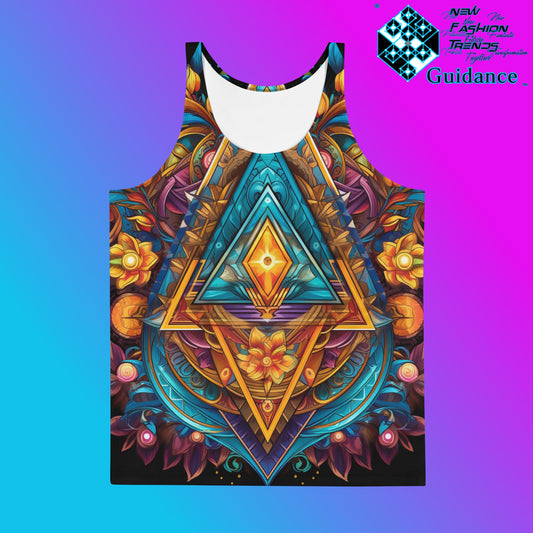 Structural Serenity Tank Top – Vibrant Geometric Art by XGuidance XS 1