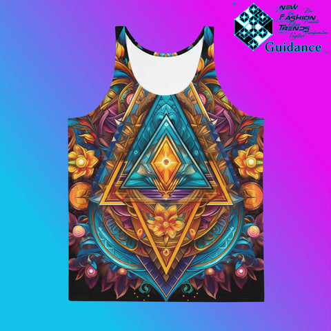 Structural Serenity Tank Top – Vibrant Geometric Art by XGuidance XS 1