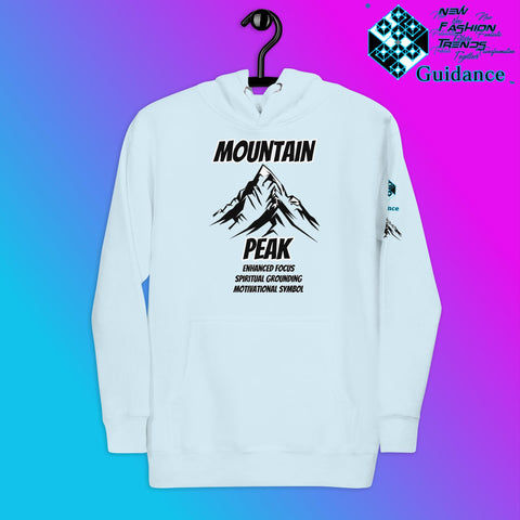 Summit of Serenity Hoodie – Symbolic Mountain Art by XGuidance Sky Blue 11