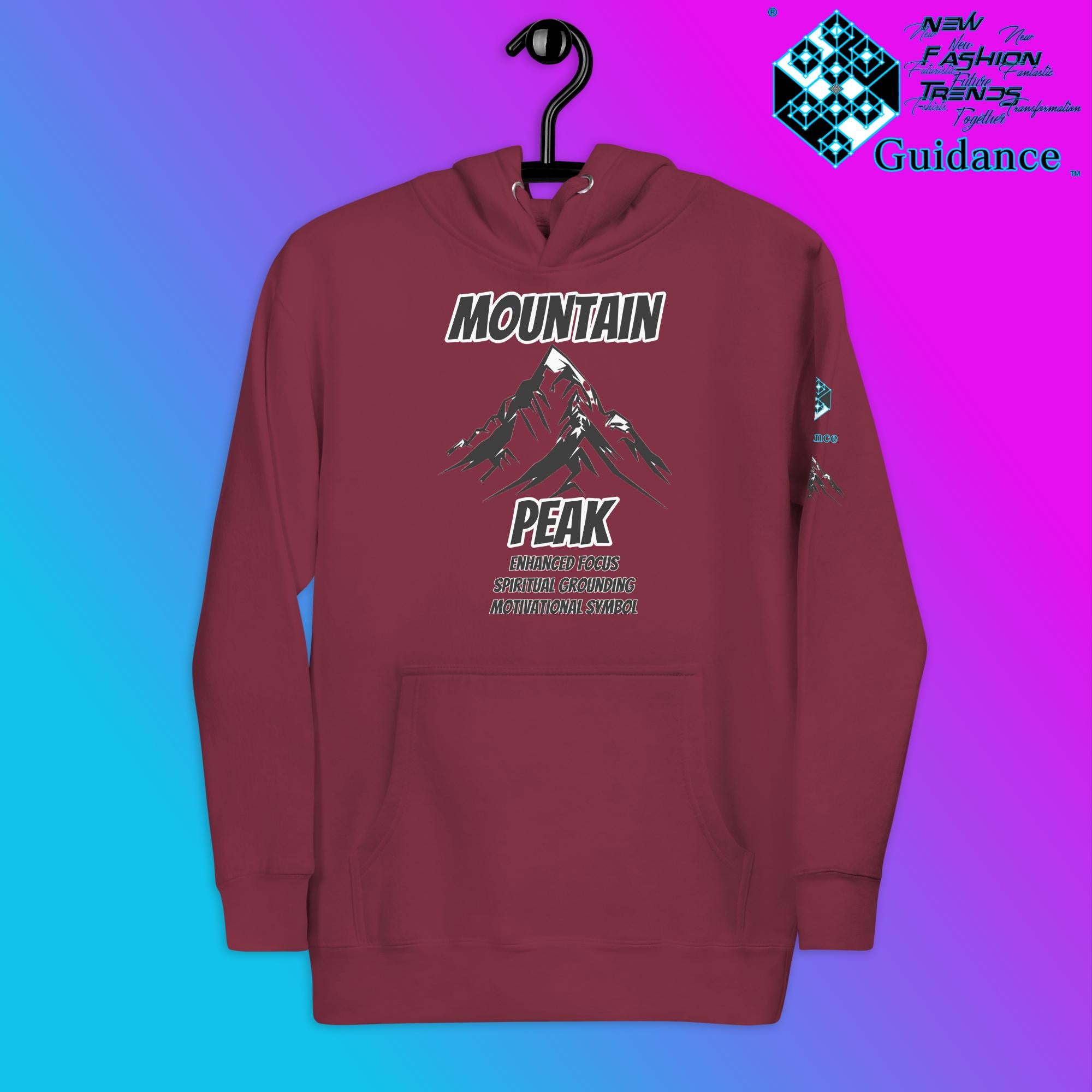 Summit of Serenity Hoodie – Symbolic Mountain Art by XGuidance Maroon 5
