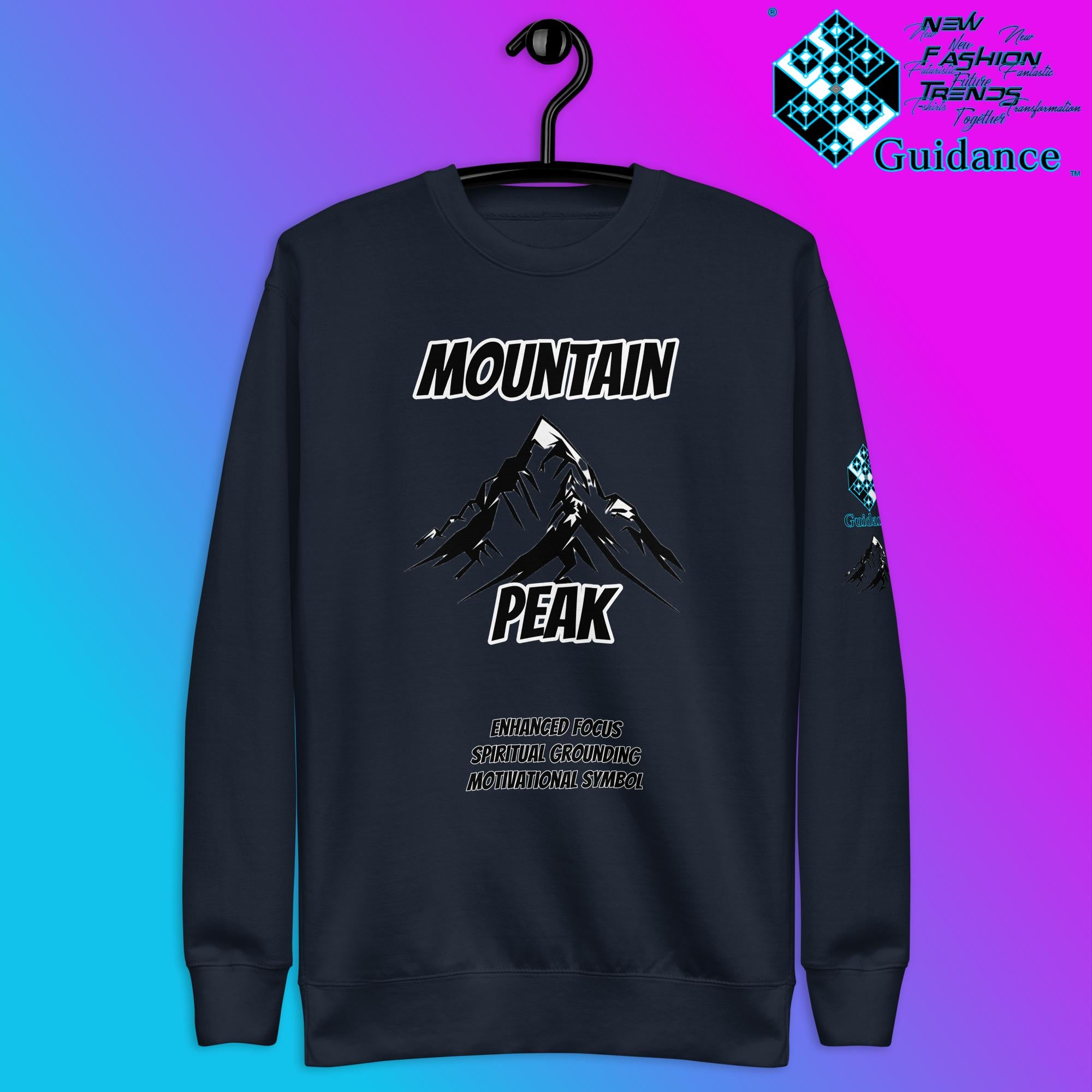Summit of Serenity Sweatshirt with Mountain Design by XGuidance Navy Blazer 5