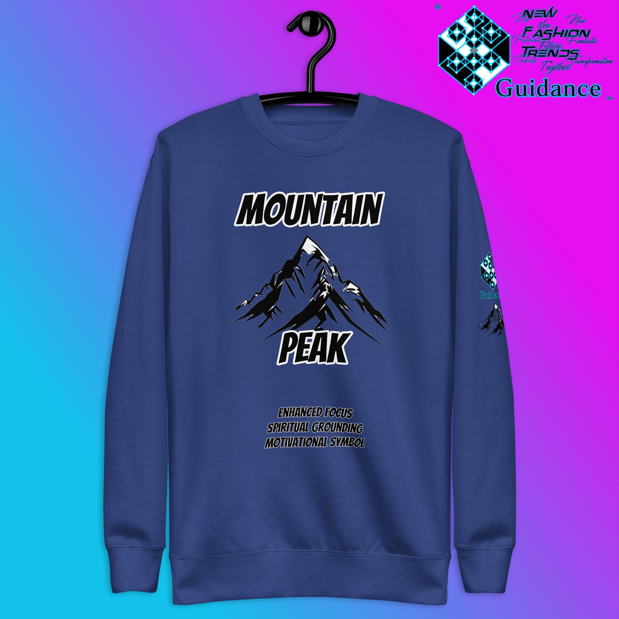 Summit of Serenity Sweatshirt with Mountain Design by XGuidance Team Royal 7