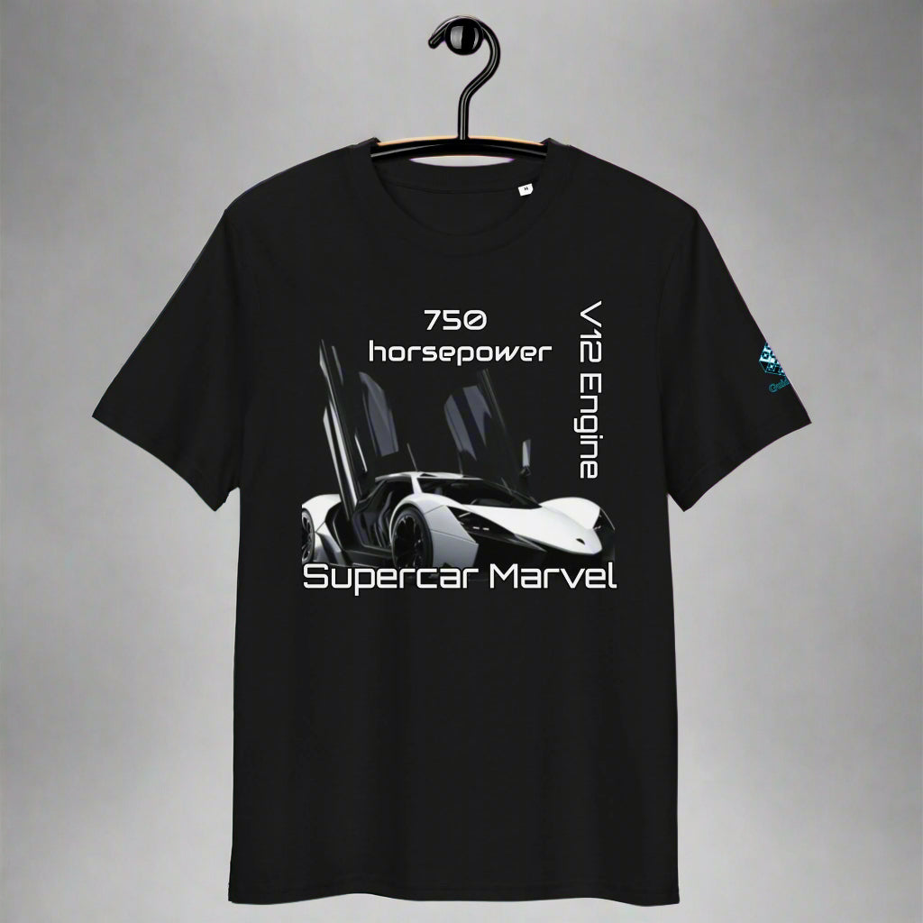 Supercar Marvel T-Shirt – 750HP V12 Beast in Style by XGuidance Black 1
