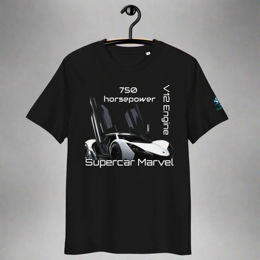 Supercar Marvel T-Shirt – 750HP V12 Beast in Style by XGuidance Black 1