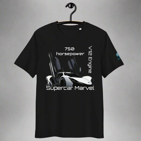 Supercar Marvel T-Shirt – 750HP V12 Beast in Style by XGuidance Black 1