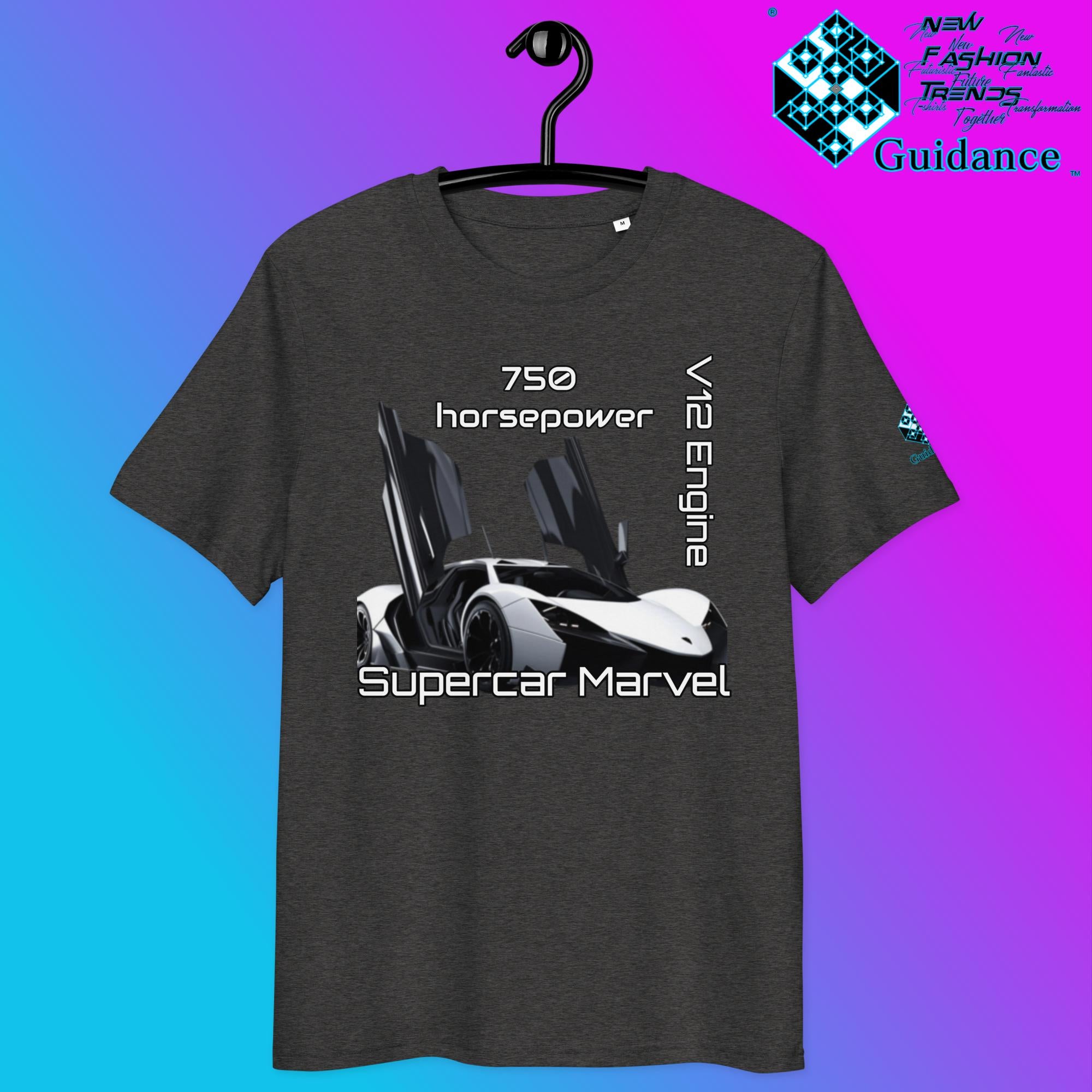Supercar Marvel T-Shirt – 750HP V12 Beast in Style by XGuidance Dark Heather Grey 4