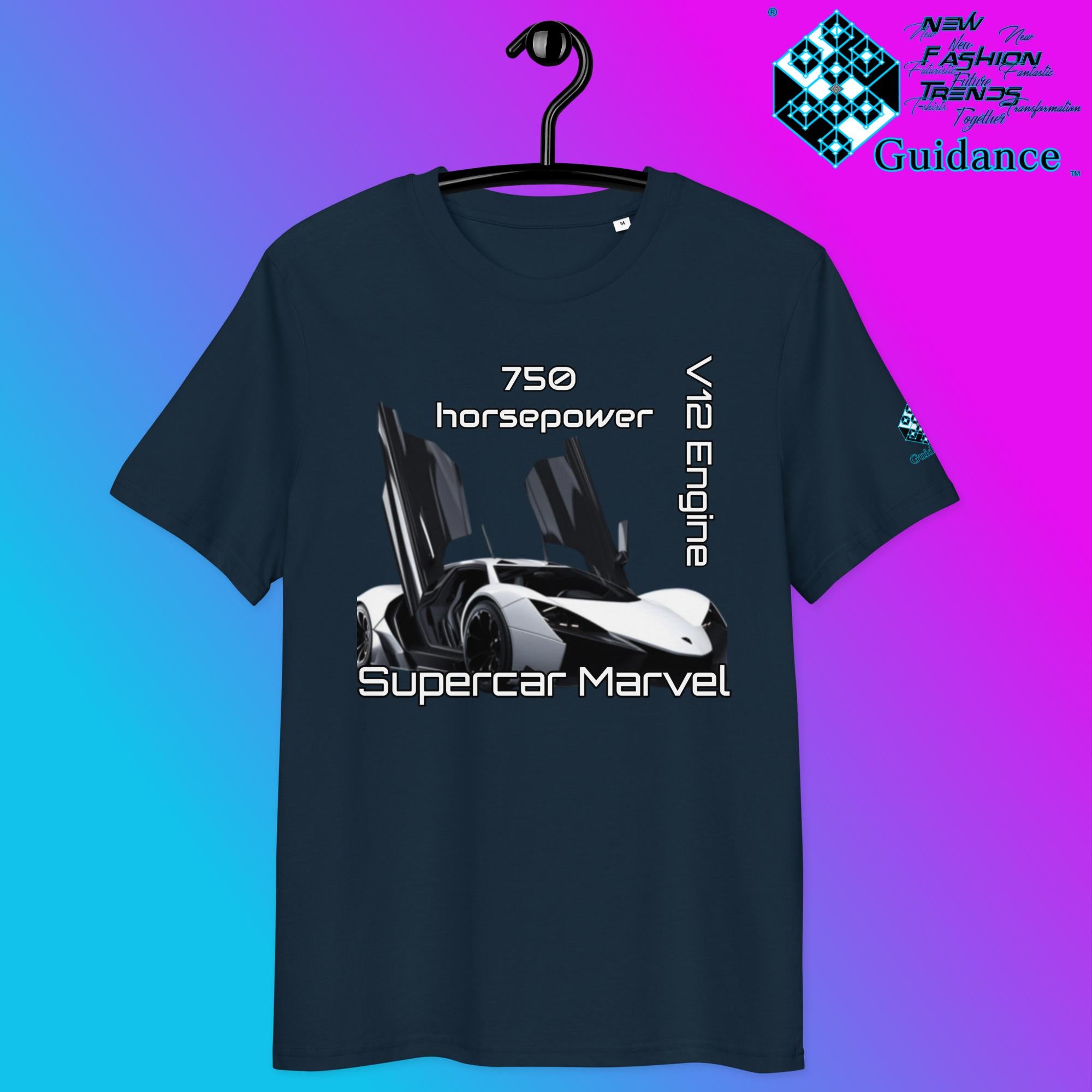 Supercar Marvel T-Shirt – 750HP V12 Beast in Style by XGuidance French Navy 5