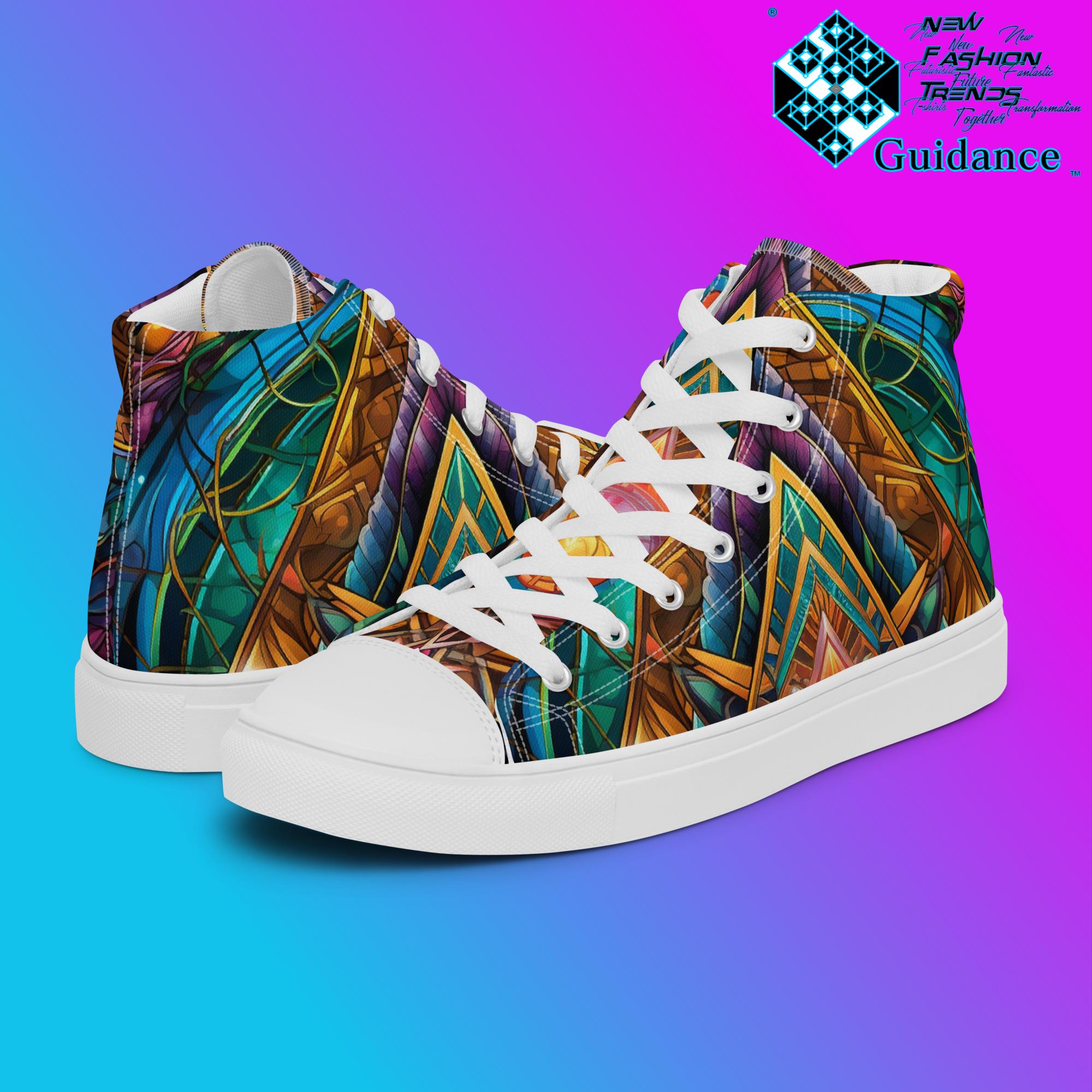 Symmetry Motion High Top Shoes – Geometric Festival Sneakers by XGuidance Black 5
