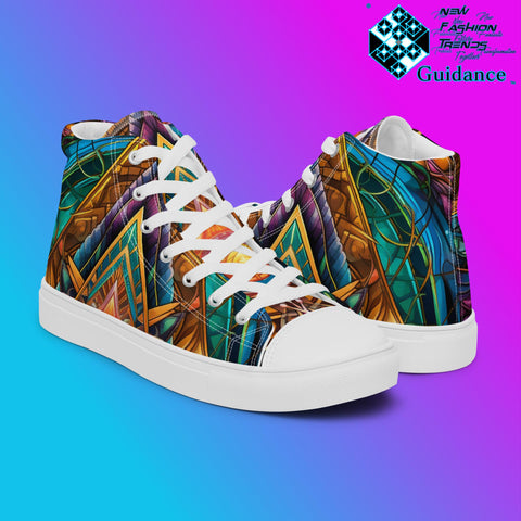Symmetry Motion High Top Shoes – Geometric Festival Sneakers by XGuidance Black 7