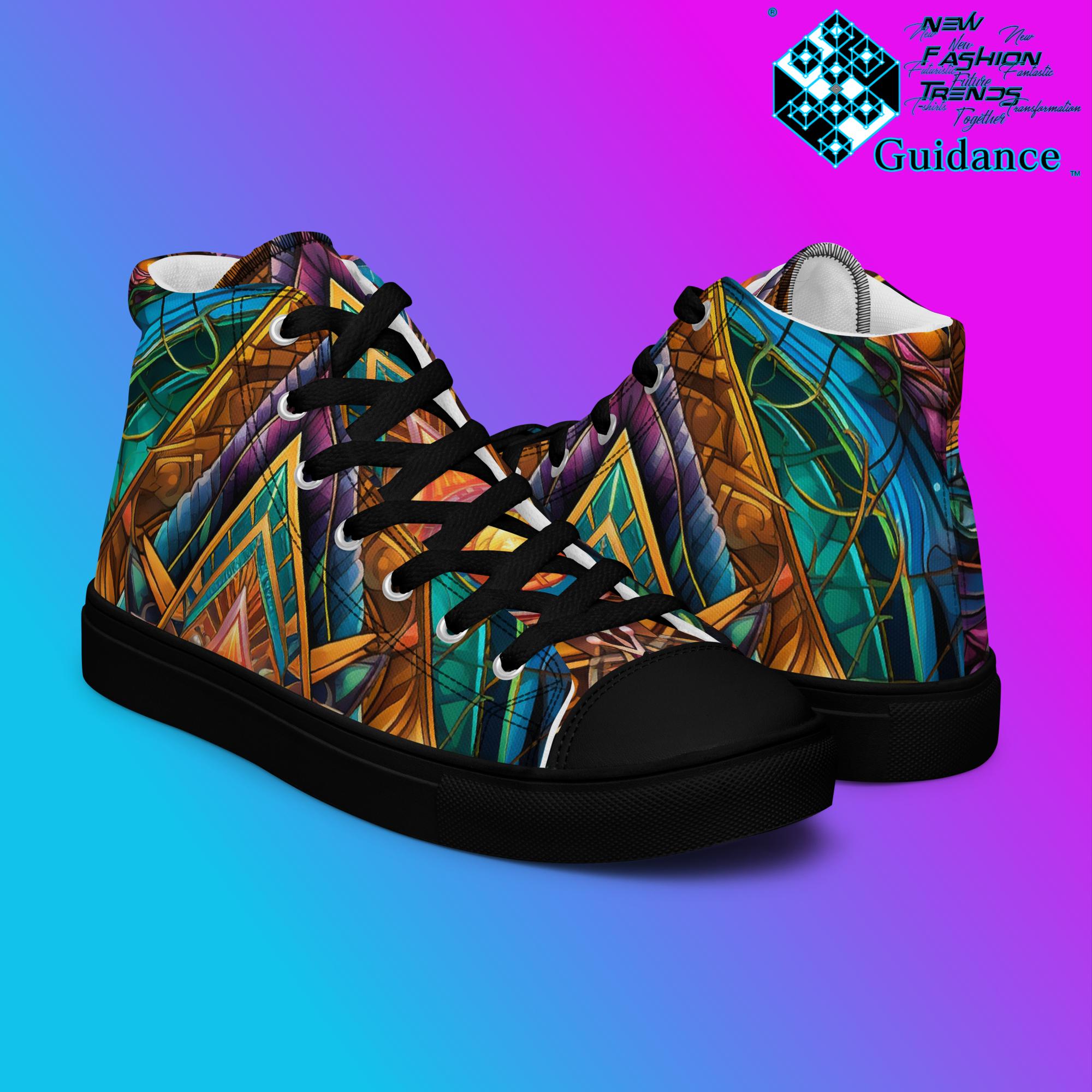 Symmetry Motion High Top Shoes – Geometric Festival Sneakers by XGuidance Black 8