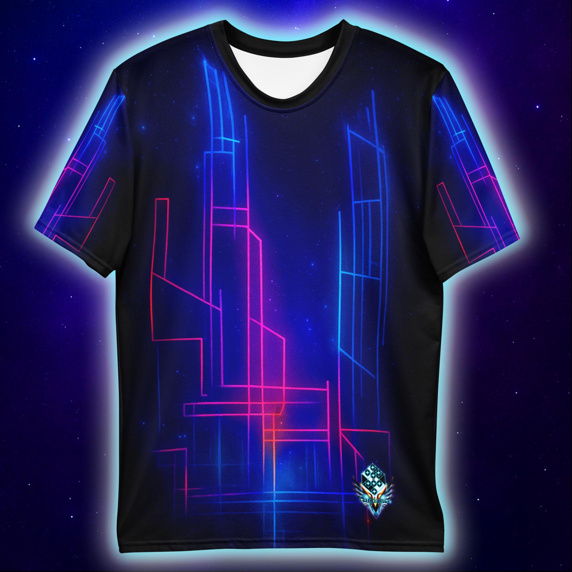 Synth City Skyline T-Shirt, Neon Techwear T-Shirts by XGuidance XS 2