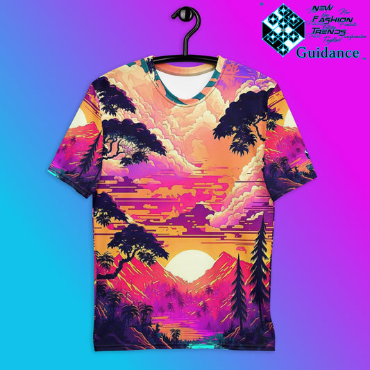 Synth wave Sunset T-Shirt T-Shirts by XGuidance XS 1