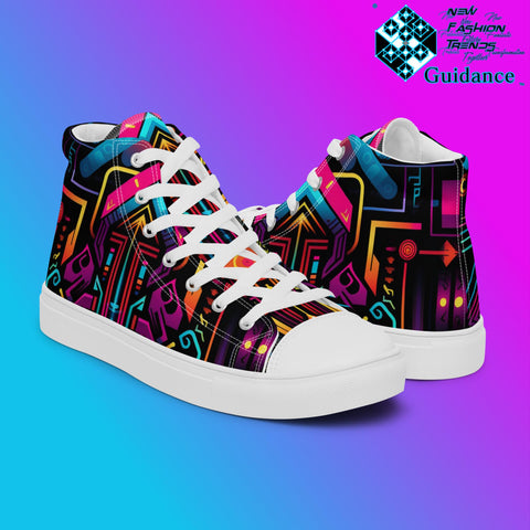 Techno Sunburst – Futuristic Neon Sneakers Sneakers by XGuidance Black 7