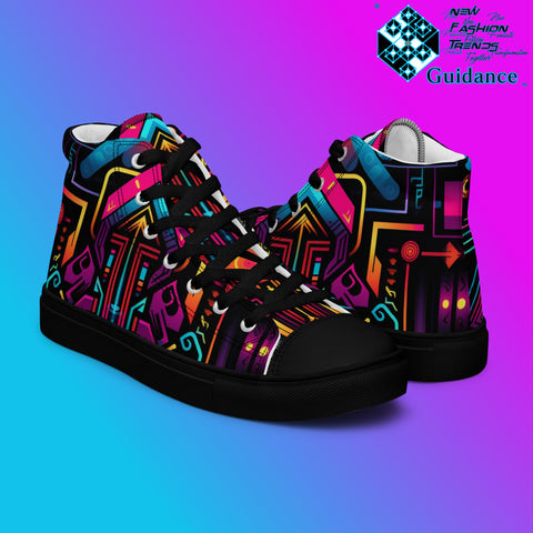 Techno Sunburst – Futuristic Neon Sneakers Sneakers by XGuidance Black 8