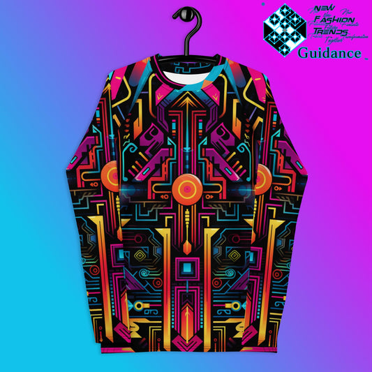 Techno Sunburst Rash Guard Swim Shirt Rash Guard by XGuidance XS 1