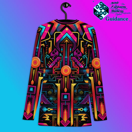 Techno Sunburst Rash Guard Swim Shirt Rash Guard by XGuidance XS 2