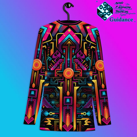 Techno Sunburst Rash Guard Swim Shirt Rash Guard by XGuidance XS 2