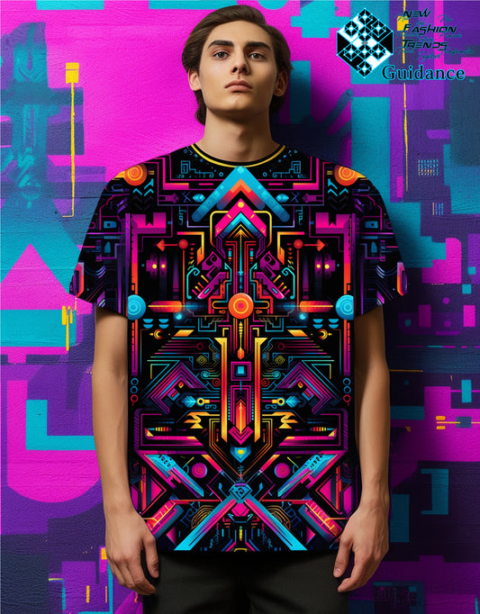 Techno Sunburst T-Shirt T-Shirts by XGuidance XS 1