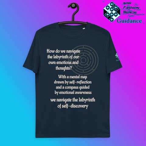 The Labyrinth T-Shirt with Self-Discovery Quote by XGuidance French Navy 2