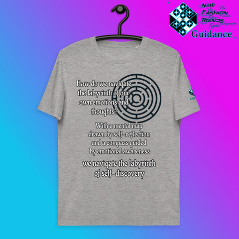 The Labyrinth T-Shirt with Self-Discovery Quote by XGuidance Heather Grey 3