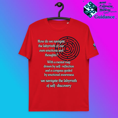 The Labyrinth T-Shirt with Self-Discovery Quote by XGuidance Red 4