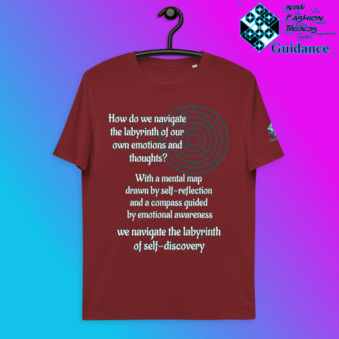 The Labyrinth T-Shirt with Self-Discovery Quote by XGuidance Burgundy 9