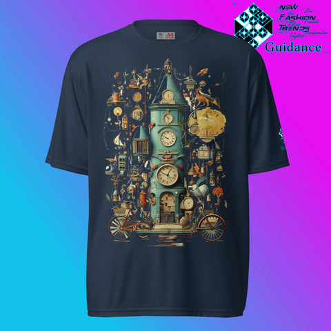 Time Warp Chronicles Vintage Clock T Shirt by XGuidance Navy 5