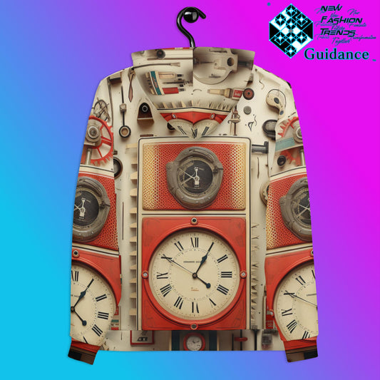 Timeless Elegance Hoodie with Vintage Clock Design by XGuidance 2XS 2
