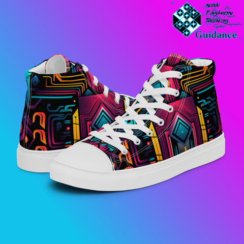 Titan’s Gate – Portal Neon Sneakers Sneakers by XGuidance White 1