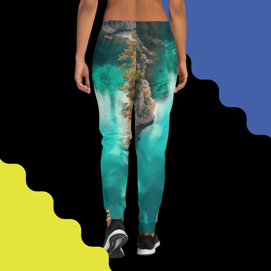 Tranquil Voyage Joggers – Blue & Yellow Abstract Pants by XGuidance XS 2