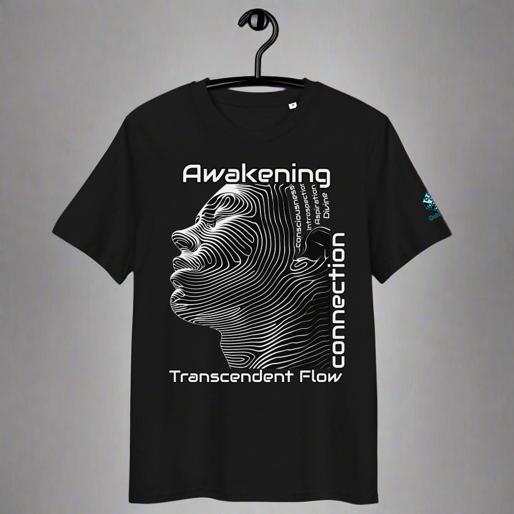 Transcendent Flow T-Shirt – Awakening & Inner Connection by XGuidance Black 1