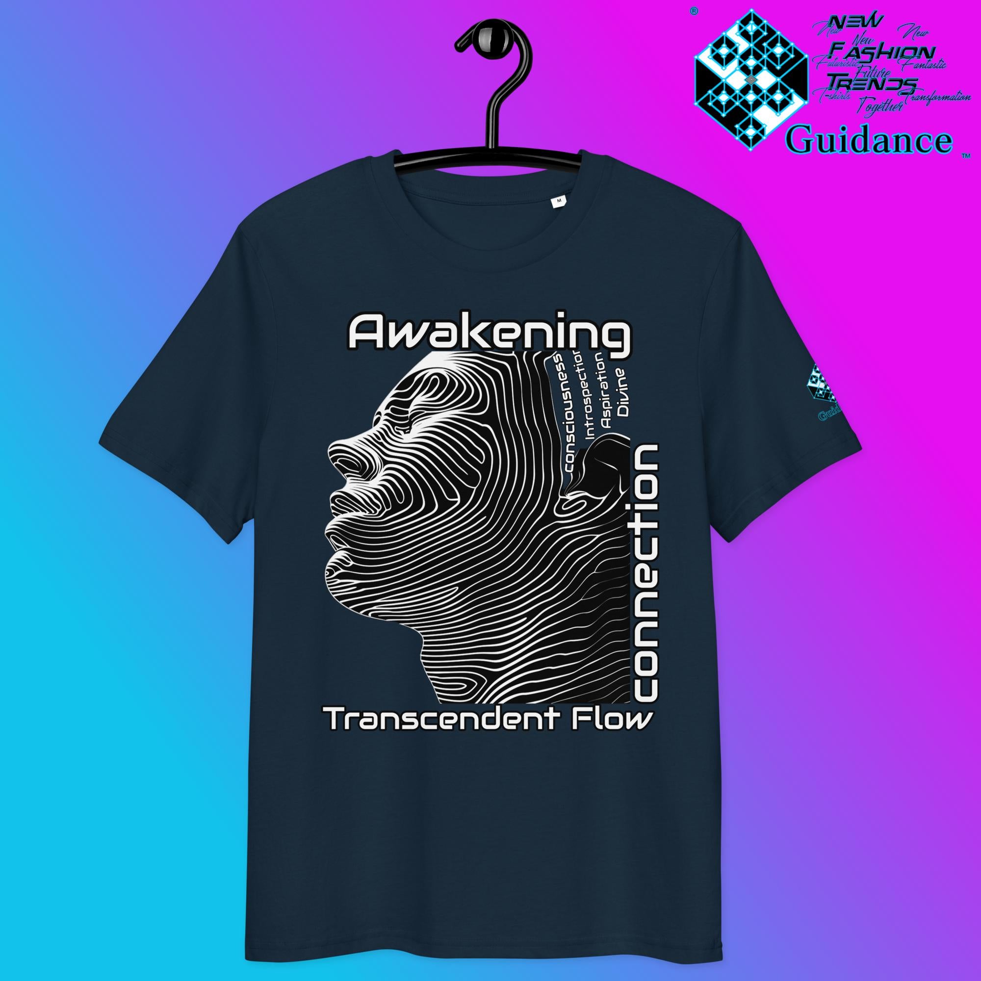 Transcendent Flow T-Shirt – Awakening & Inner Connection by XGuidance French Navy 13