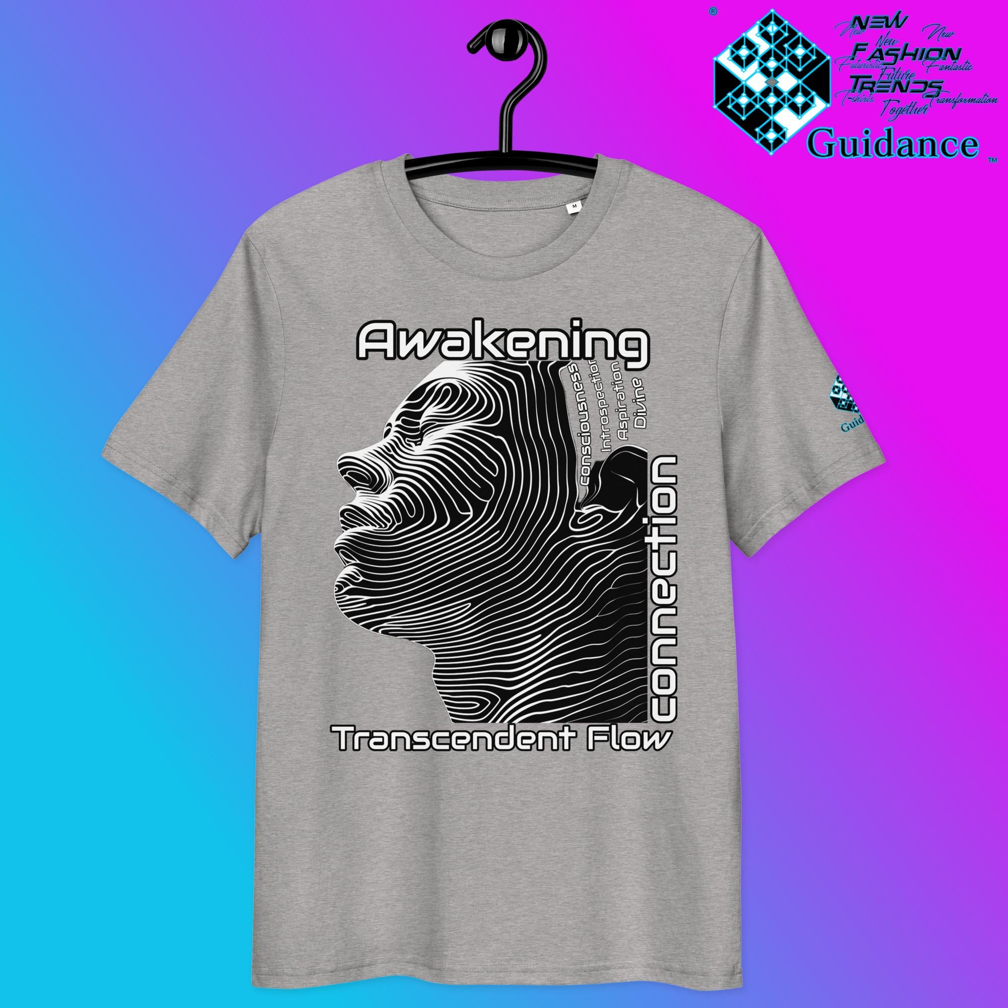 Transcendent Flow T-Shirt – Awakening & Inner Connection by XGuidance Heather Grey 14