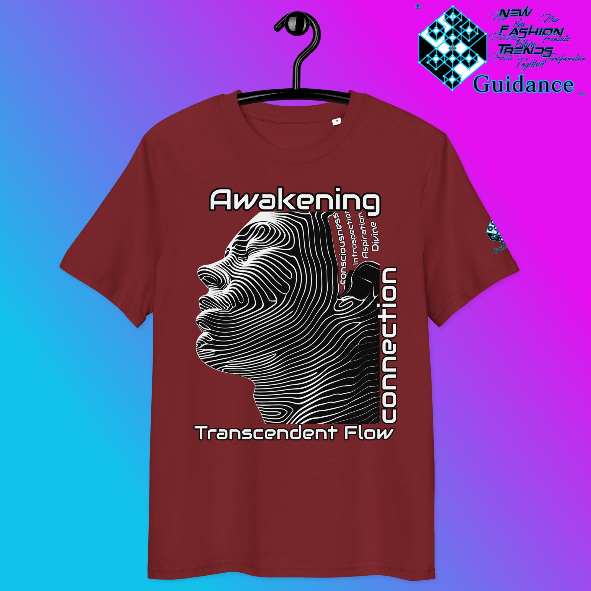 Transcendent Flow T-Shirt – Awakening & Inner Connection by XGuidance Burgundy 7