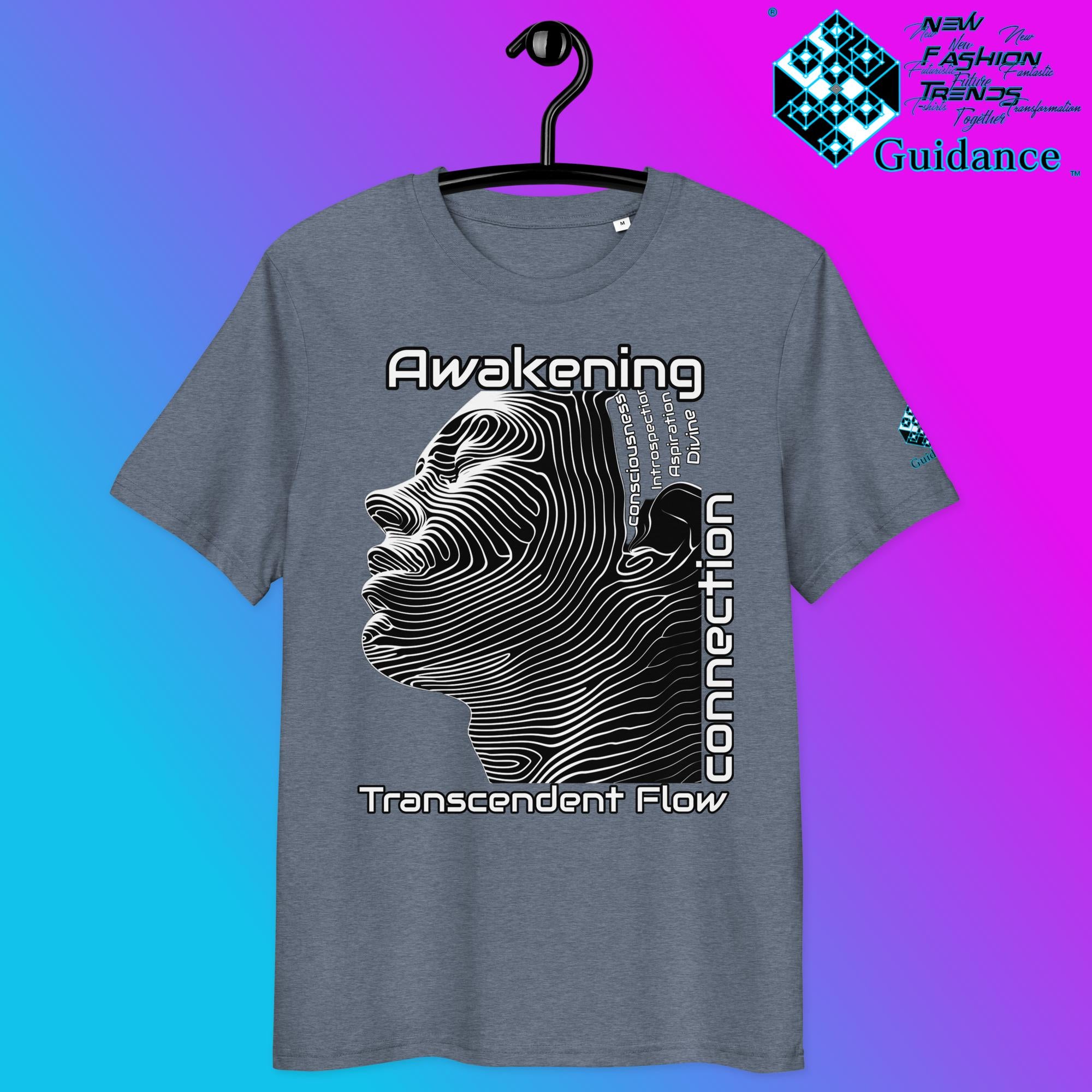 Transcendent Flow T-Shirt – Awakening & Inner Connection by XGuidance Dark Heather Blue 9