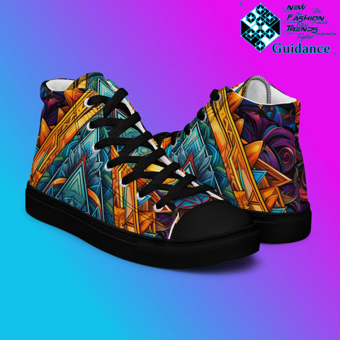 Transcendent Reverie High Top Shoes – Ethereal Streetwear Sneakers by XGuidance Black 8