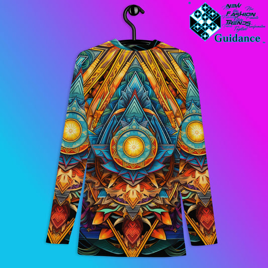 Transcendent Reverie Psychedelic Long Sleeve Rash Guard by XGuidance XS 2