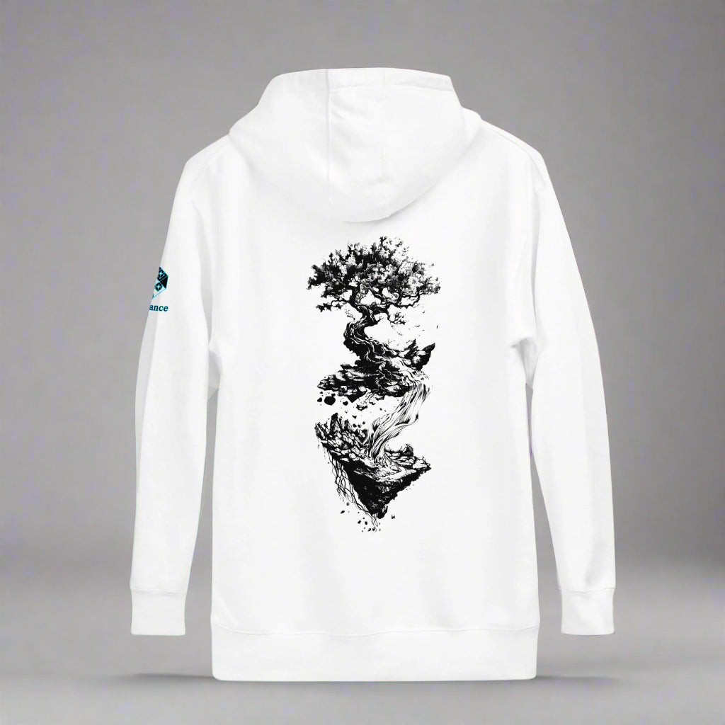 Tree of Eternity Hoodie – Roots, Growth and Balance by XGuidance White 1