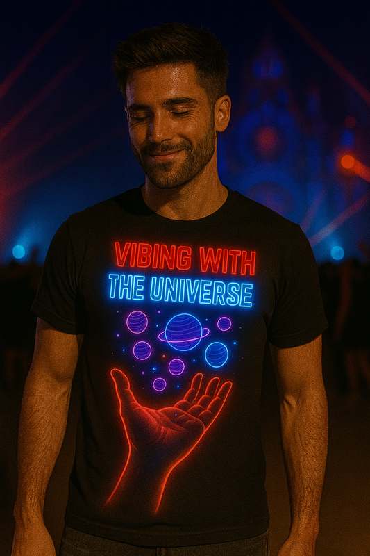 Universe in Hand T-Shirt, Neon Festival T-Shirts by XGuidance XS 1