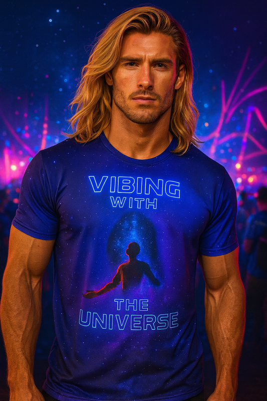 Vibing With The Universe Nebula Glow T-Shirt, Cosmic T-Shirts by XGuidance XS 1