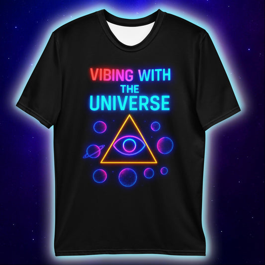Vibing With The Universe T-Shirt, All Seeing Neon T-Shirts by XGuidance XS 2